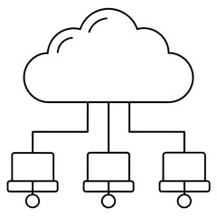 Cloud icon work business digital vector illustration