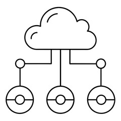 Cloud icon work business digital vector illustration