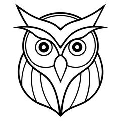 Owl line art vector illustration