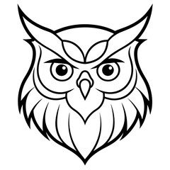 Mister owl line art vector illustration