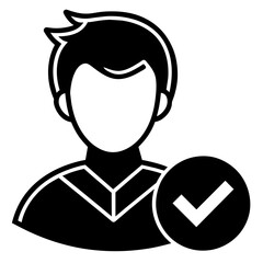 Obraz premium Business Man Silhouette Logo Verified Vector Illustration