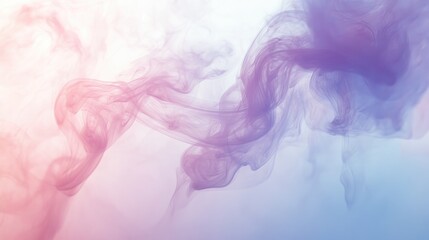 Slow-motion capture of pastel-colored smoke rising and dispersing in a soft, ethereal manner against a light backdrop