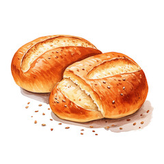 bread on a white background
