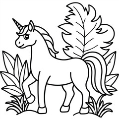 Obraz premium unicorns cartoon design coloring book for kids