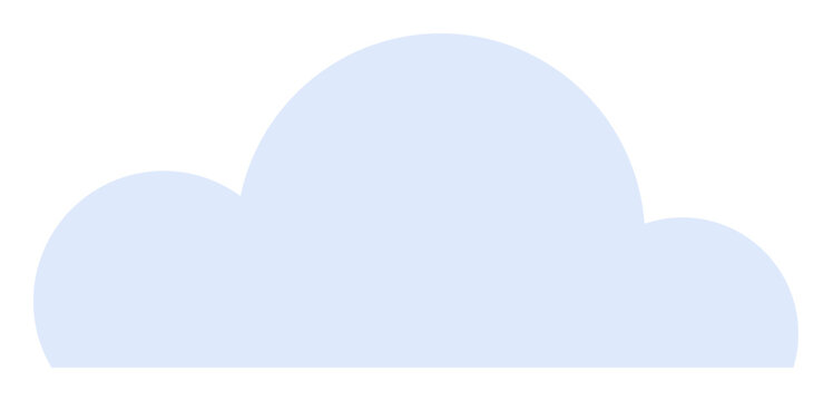 Pale blue cloud shape with rounded edges against a white background. Represents simplicity, tranquility, and minimalist design. Themes include weather, nature, sky, cloud computing, and clean design.