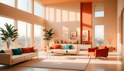 Fototapeta premium Photo interior modern design room 3d illustration