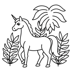 Fototapeta premium unicorns cartoon design coloring book for kids