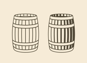 Barrel outline. Isolated barrel on white background