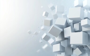 Abstract White Cubes Explosion