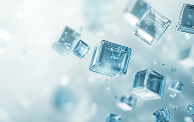 Floating Glass Cubes - An Abstract  Composition