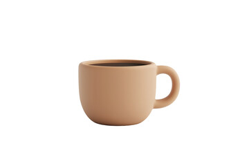 Obraz premium 3D Coffee Cup Icon | Isolated on Transparent & White Background | PNG File with Transparency