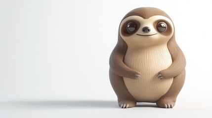 Obraz premium A cute, cartoonish sloth character with a friendly expression.