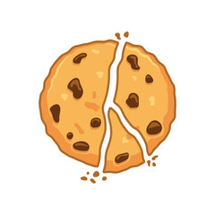 Cookie icon in flat style. Tasty biscuit vector illustration on isolated background. Chocolate bakery sign business concept.