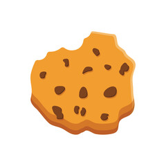 Cookie icon in flat style. Tasty biscuit vector illustration on isolated background. Chocolate bakery sign business concept.