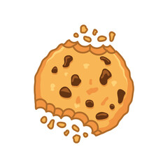 Cookie icon in flat style. Tasty biscuit vector illustration on isolated background. Chocolate bakery sign business concept.