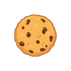Cookie icon in flat style. Tasty biscuit vector illustration on isolated background. Chocolate bakery sign business concept.