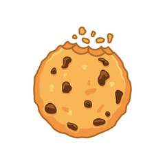 Cookie icon in flat style. Tasty biscuit vector illustration on isolated background. Chocolate bakery sign business concept.