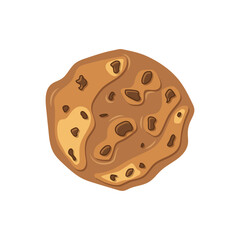 Cookie icon in flat style. Tasty biscuit vector illustration on isolated background. Chocolate bakery sign business concept.