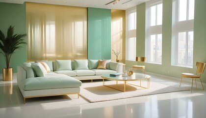 Fototapeta premium Photo interior modern design room 3d illustration