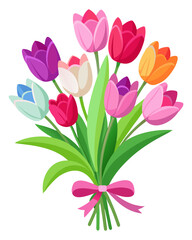 Bouquet of tulips vector illustration
