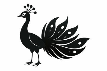 Peacock silhouette. Vector illustration