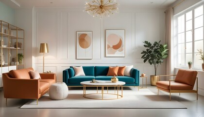 Photo interior modern design room 3d illustration