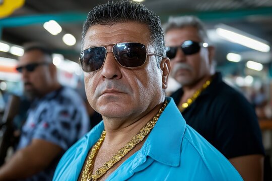 Mafia family controlling an entire city block where every shopkeeper knows to pay their dues or face consequences