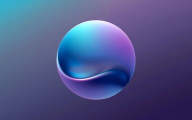 Abstract orb. 3D sphere with a blue and purple gradient and a wave inside.