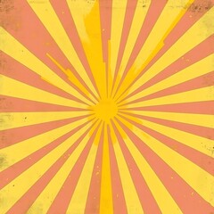 retro sunburst yellow retro pink lines background