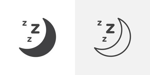 Zzz icon simple black line style.
