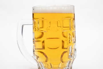 a large mug of beer on a white background