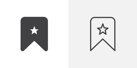 Bookmark icon in black filled and outlined style