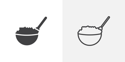 Cereal icon in black filled and outlined style