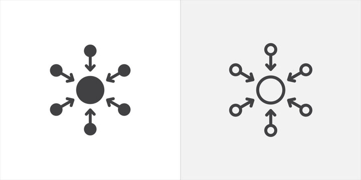 Centralized icon in black filled and outlined style