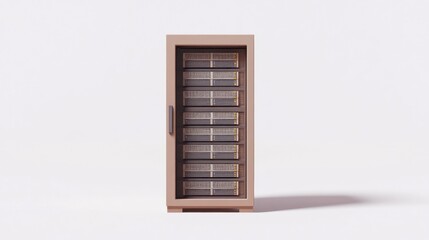 A modern, organized storage cabinet with multiple shelves for efficient item display.