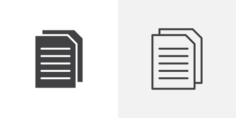 Documents icon in black filled and outlined style