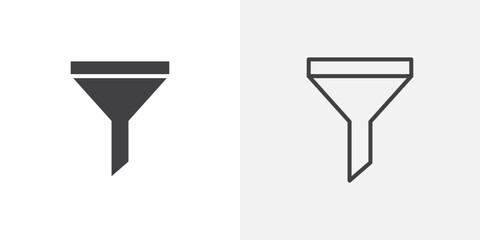 Filter icon in black filled and outlined style