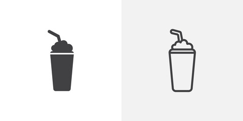 Frappe icon in black filled and outlined style