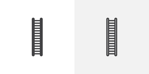Ladder icon in black filled and outlined style