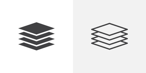 Layers icon in black filled and outlined style