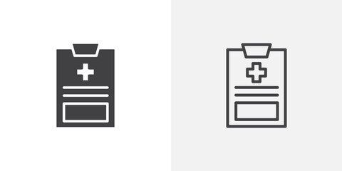 Medical report flat simple vector symbols illustration.