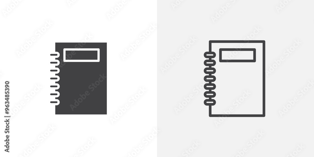 Poster Notebook flat simple vector symbols illustration.