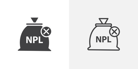 NPL icon in black filled and outlined style