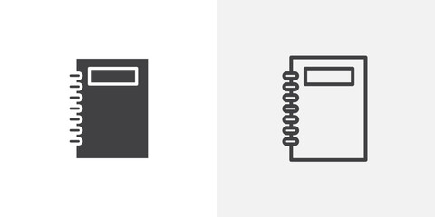 Notebook flat simple vector symbols illustration.