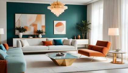 Photo interior modern design room 3d illustration