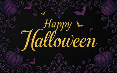 Fototapeta premium gorgeous elegant halloween card with calligraphy flourishing glitter design luxury highclass