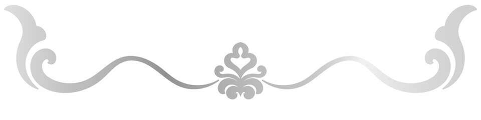 Silver vintage lines on white background, lettering line design.