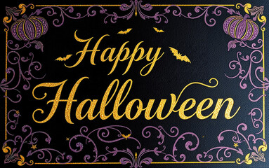 gorgeous elegant halloween card with calligraphy flourishing glitter design luxury highclass