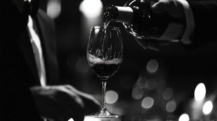 Red Wine Being Poured Into a Glass