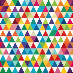 colorful triangles on white background geometric